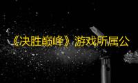 《决胜巅峰》游戏所属公司介绍